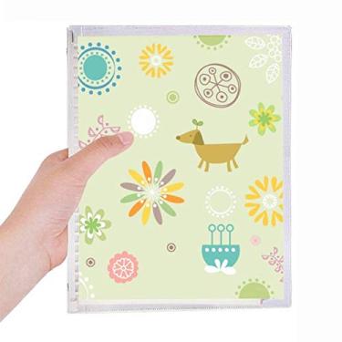Imagem de Caderno com estampa de cachorro de flor estilo fresco, diário, folhas soltas recarregáveis, artigos de papelaria