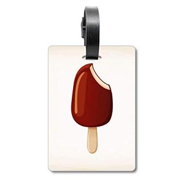 Imagem de Chocolate crocante picolé doce pasta de sorvete com etiqueta para bagagem, cartão de armazenamento