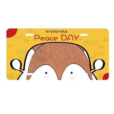 Imagem de DIYthinker Placa de identificação de raposa imatura, estilo simplicidade, decoração de carro, dia da paz