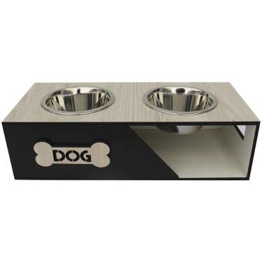 Imagem de Comedouro Barcelona Preto para Cães e Gatos - Tam. G