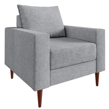 Imagem de Poltrona Ascona 2 Braços com 1 Assento Sofá Go - Cinza