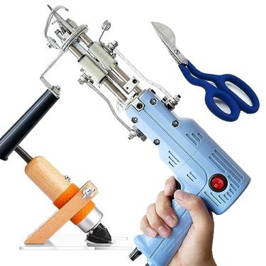 Imagem de Tufting Gun Starter Kit, 2 Em 1 Cut And Loop Pile Rug Tufting Gun, Kit De FabricaçãO De Tapetes Para Iniciantes, Com Aparador De Tapete E Tesoura De Bico De Pato,BlueA
