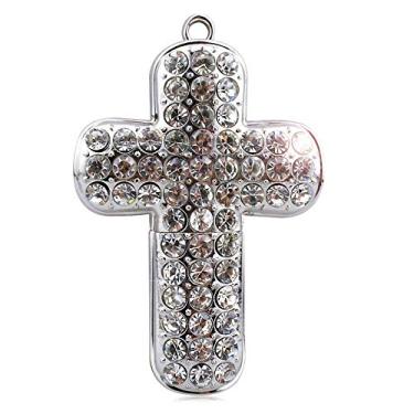 Imagem de Pen Drive USB 2.0 em formato de cruz de 32 GB Pen Drive Pen Drive U Disk Data Storage Jump Drive USB Drive (Prata)