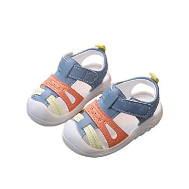 Imagem de Sandálias infantis com suporte de arco sapatos infantis de verão sandálias Baotou de sola macia sapatos infantis sandálias infantis para bebês meninas, Azul, 6 Toddler
