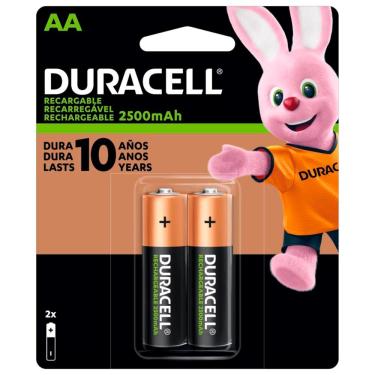 Imagem de Pilha Recarregável AA Duracell DX1500 - 2500mAh - com 2 unidades