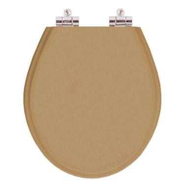 Imagem de Assento Sanitario Poliester com Amortecedor Ravena Bege Castor para bacia Deca