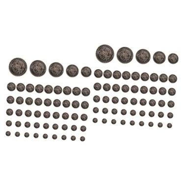 Imagem de Tofficu 100 Peças Botões De Roupas Vintage Botões De Haste Botões De Decoração Manual Para Roupas Botões De Metal Gravados Botões De Metal Para Jeans Botões Para Camisas Acessórios DIY