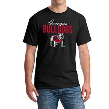Imagem de Elite Fan Shop Camiseta masculina de manga curta com arco colorido, Georgia Bulldogs, preto, G