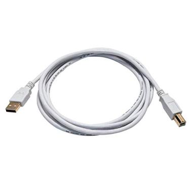 Imagem de Monoprice 108616 cabo USB 2.0 A macho para B macho 28/24AWG - (banhado a ouro) - branco para cabo de impressora scanner 15M para PC, Mac, HP, Canon, Lexmark, Epson, Dell, Xerox, Samsung e mais!