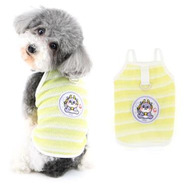 Imagem de Ranphy Camisetas listradas para cães pequenos, meninas, meninos, camisetas respiráveis e macias para filhotes de cachorro primavera verão roupas chihuahua yorkie gatos