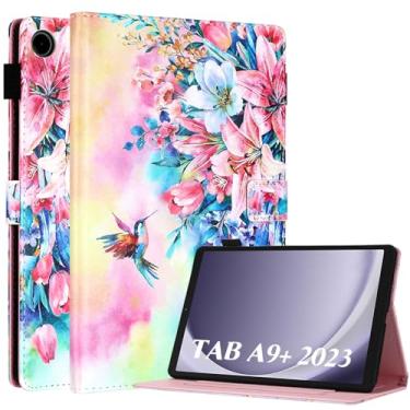 Imagem de Fancity Capa para Samsung Galaxy Tab A9 Plus/A9+ 11 polegadas 2023, capa de couro PU com suporte para caneta S, suporte para slot para cartão e Smart Wake Sleep para tablet Galaxy Tab A9+