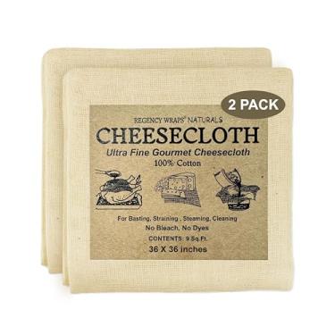 Imagem de Regency Wraps Gaze 100% algodão para regar peru, enlatar, coar, fazer queijos, ultra fina, 9 pés quadrados, pacote com 2