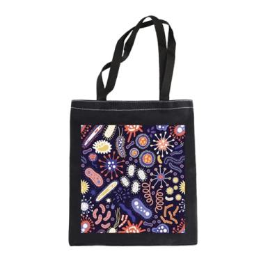 Imagem de LEVLO Microbiologia Bactérias Bolsa de Compras Ciência Arte Biólogo Reutilizável Livro Tote Bag Presente para Professores, Microbiologia