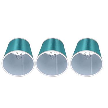 Imagem de Abajur de Pano, 3 Unidades de Abajur de 5,9 X 5,5 X 4,3 Polegadas, Abajur de Pano de Barril, Tampas de Abajur de Lâmpada Com Clipe para Vela de Lustre de Cristal, Abajures