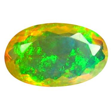 Imagem de 1,70 ct AAA+ Qualidade premium da pedra preciosa corte oval (12 x 7 mm) opala arco-íris não aquecida opala genuína solta