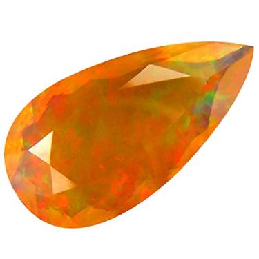 Imagem de 2,98 ct AAA+ Gem de qualidade corte pera (17 x 9 mm) opala arco-íris etíope não aquecida genuína e extraída da pedra preciosa solta da Terra