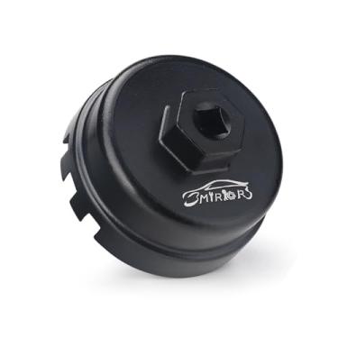 Imagem de 3mirrors Chave de filtro de óleo 64 mm Chave de filtro de óleo compatível com Toyota, Lexus, Camry, Corolla, Highlander, RAV4, tampa de filtro de 6 dentes de 64 mm, alumínio espesso durável