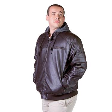 Imagem de Jaqueta Broken Rules PU Plus Size Masculina 528011 Cafe-Masculino