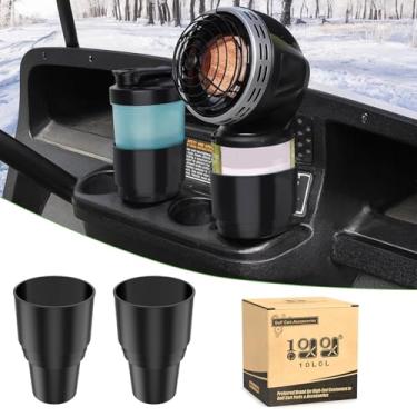 Imagem de 10L0L Pacote com 2 suportes de copo de carrinho de golfe, adaptador de painel para cilindro de aquecedor portátil de propano, suporte de bebida universal de substituição para Yamaha EZGO Club Car