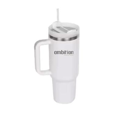 Imagem de Ambition Exclusive Wear Copo Quencher H2.0 FlowState de aço inoxidável isolado a vácuo, 1,134 g (branco, 850 g)