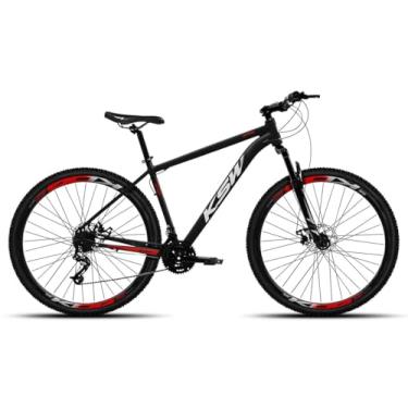 Imagem de Bicicleta Aliminio Aro 29 KSW XLT 100 com 18v Velocidades 2x9v Freio Hidraulico Garfo de suspensão,15,Preto Vermelho Branco