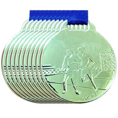 Imagem de Kit 10 Medalhas 3,5cm Futebol Futsal Campeonato Premiação prata