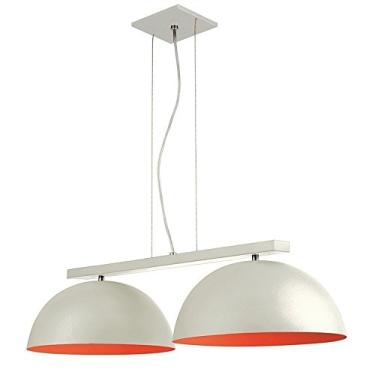 Imagem de Pendente Redondo Ref 6001 Branco/Vermelho Soquete E27 2 Lampada (79 X 30 X 19 cm) Bivolt Fabricado em aluminio Pantoja&Carmona