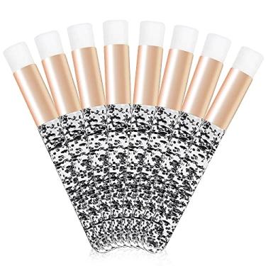 Imagem de 8 pincéis de xampu de cílios, escova de limpeza de extensão de cílios, ferramenta de remoção de cravos, escova de limpeza profunda dos poros do nariz, escova cosmética de limpeza facial (preto)