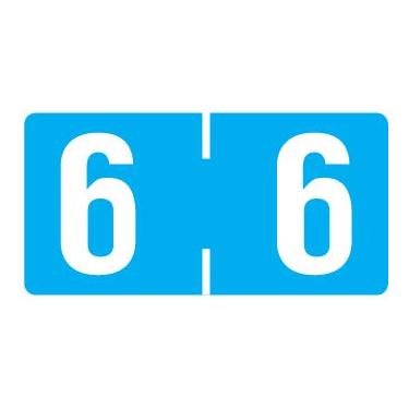 Imagem de Doctor Stuff - File Folder Labels, Number 6, TAB PRODUCTS FLUORESCENT Match - TBNV Series Chart Stickers, Blue, 1/2" x 1", #6, 500/Roll