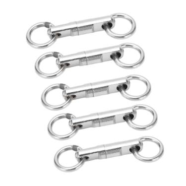 Imagem de VGEBY Gancho giratório de pesca, 5 peças de aço inoxidável tipo coluna de anel rotativo rolamento giratório de pesca giratórios conector de gancho acessórios de pesca (5#)