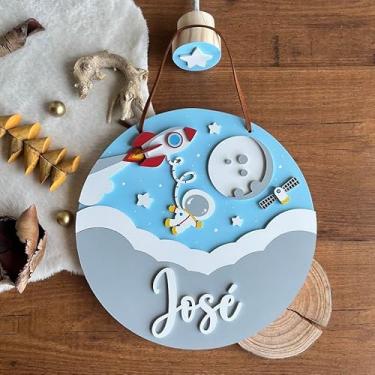 Imagem de Porta Maternidade - Flâmula Espaço Foguete Astronauta Satélite