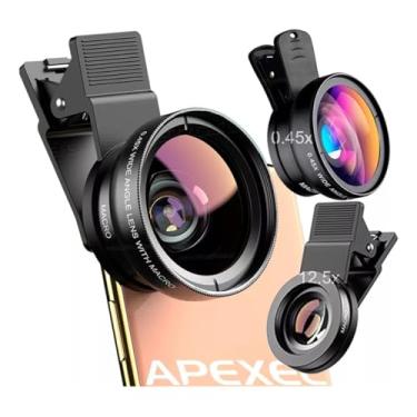 Imagem de Lente Celular Macro 12.5x Angulo Super Amplo 0.45x smarthphone pixel 2 em 1 qualidade angular premium