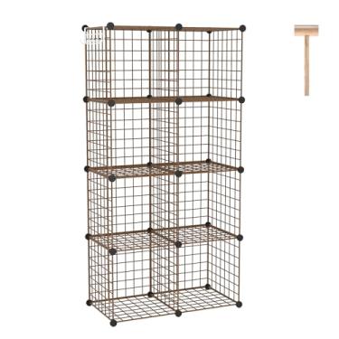 Imagem de C&AHOME Armazenamento de cubo de arame, 8 - organizadores de cubos grades C de metal, unidades de prateleiras modulares, organizador de armário, ideal para casa, escritório, sala de estar, 92 cm C x