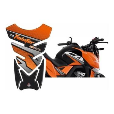 Imagem de Adesivo 3d Protetor De Tanque Cb 250 Twister 2019 Laranja - Resitank