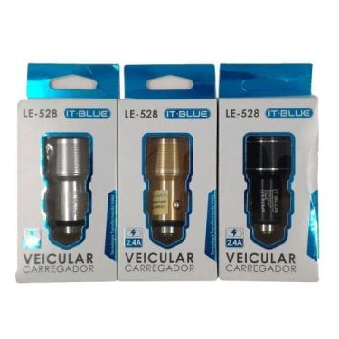 Imagem de Carregador veicular LE-528 2.4A IT-Blue