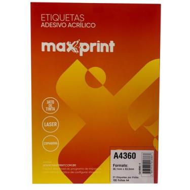 Imagem de Etiqueta a4360 ink/las 38,1x63,5mm 100fls maxprint
