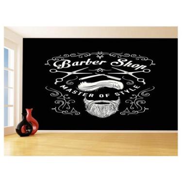 Imagem de Papel De Parede 3D Barbearia Barber Shop Logo 3,5M Brb25 - Você Decora