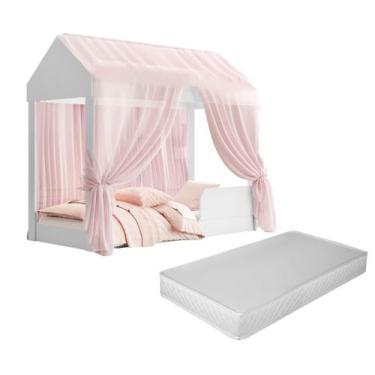 Imagem de Cama Infantil Montessoriana Crystal Com Colchão e Voal Menino Menina C