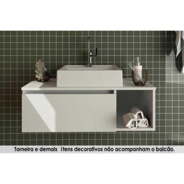 Imagem de Conjunto de Banheiro Balcão Suspenso BN3601 c/ Cuba Pia BN3600 80cm co