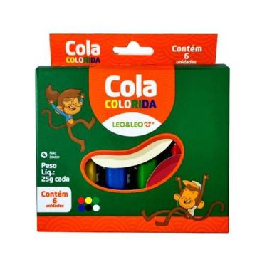 Imagem de Cola Colorida 25g Caixa com 6 Cores Léo & Léo - Leonora, 25g
