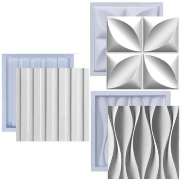 Imagem de Formas De Gesso 3D Cimento Molde Plástico Abs Placa Parede - Formas Ge