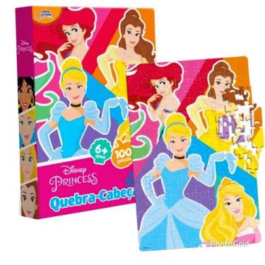 Imagem de Quebra Cabeça Infantil Menina Princesas da Disney 100 Peças - Toyster