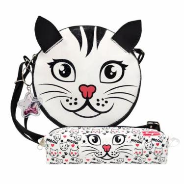 Imagem de Kit Infantil Bolsa e Estojo Gatinho, Magicc Bolsas