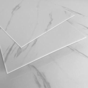Imagem de Kit 20 Unidades Placa Adesiva Flexível para Parede Mármore Branco Jazz