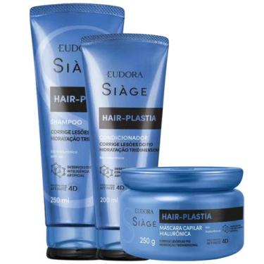 Imagem de Kit Eudora Siàge Hair-Plastia Shampoo 250ml + Condicionador 200ml + Má