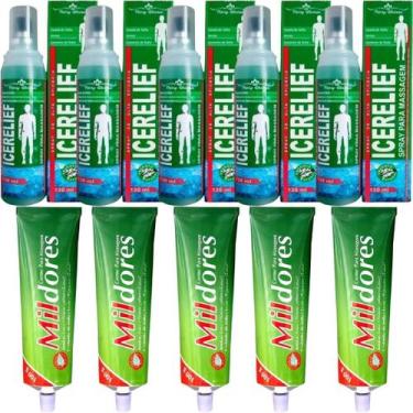 Imagem de Revenda Atacado 5 Spray Para Massagem Icerelief + 5 Pomada Massageador