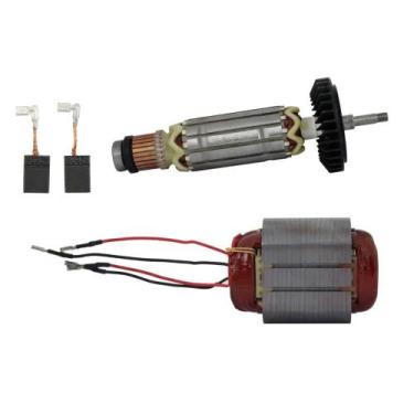 Imagem de Rotor 220V, Estator, Carvões P/ Esm. 9557NB Makita