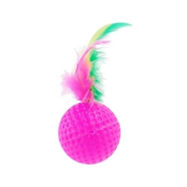 Imagem de Brinquedo American Pets Bola com Penas e Guizo 40mm - para Gato - Amer