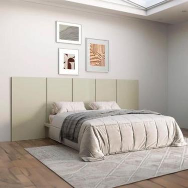Imagem de Cabeceira Queen em MDF 280 x 118 cm Lisa Off White Dalla Costa