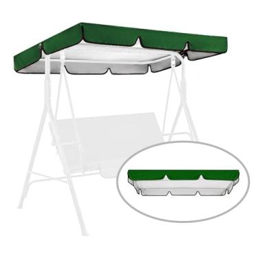 Imagem de Swing Canopy Replacement for Outdoor Patio Swing Chair 2/3 Seater Waterproof Porch Swing Seat Canopy Cover Garden Hammock Top Cover for Seat Furniture, Canopy only (Dark Green, 75×52×5.9 Inch)